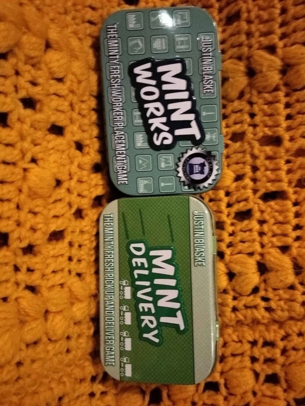 Mint Works and Mint Delivery Micro Travel Tin Board Games